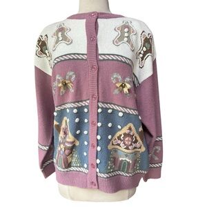 1980s/90s Alfred Dunner Holiday Embellished Grannycore Sweater Cardigan